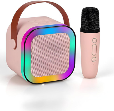Vacotta K12 Speaker Machine Bluetooth Compatible Wireless Mic Speaker 5 W Bluetooth Speaker(Pink, 5.1 Channel)