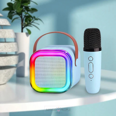 SIACART K12 Machine -Compatible Wireless Karaoke Mic with RGB 5 W Bluetooth Speaker(Multicolor, 5.0 Channel)