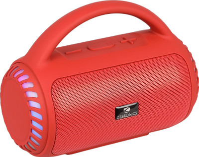 ZEBRONICS County 5 plusTWS,USB,8 Multi-Color LED Modes,Call Function,Deep Bass 8 W Bluetooth Speaker(Red, Mono Channel)
