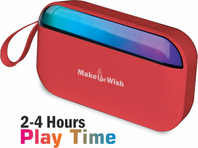Make Ur Wish Wireless Mini Speaker With RGB Light TF Card/USB/Voice Calling Support Portable 5 W Bluetooth Speaker(Red, 5.0 Channel)