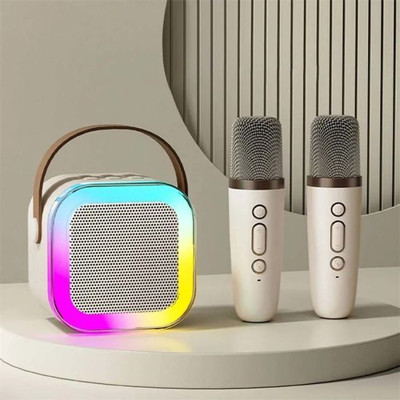 TECHMAZE K12 Machine -Compatible Wireless Karaoke Mic with RGB 10 W Bluetooth Speaker(Multicolor, 5.0 Channel)
