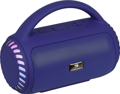 ZEBRONICS County 5 plus TWS,USB,8 Multi-Color LED Modes,Call Function,Deep Bass 8 W Bluetooth Speaker(Blue, Mono Channel)