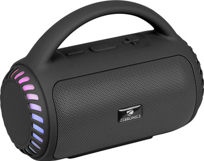 ZEBRONICS County 5 Plus,TWS, USB,8 Multi-Color LED Modes,Call Function,Deep Bass 8 W Bluetooth Speaker(Black, Mono Channel)