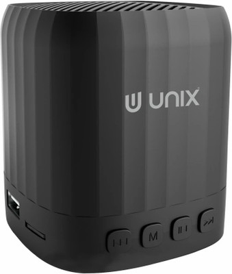 Unix GEN-Z 4HRS Playback, Bass Boosted, IPX4 Type C Charging 5 W Bluetooth Speaker(Black, Stereo Channel)