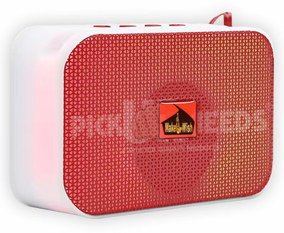 Make Ur Wish Wireless Portable Mini Speaker With RGB Disco Light USB / TF Card Supported 5 W Bluetooth Speaker(Red, 5.0 Channel)