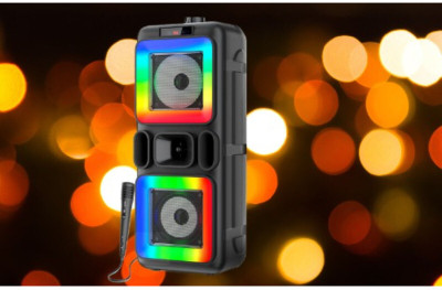 Clairbell B14_Pushpa Beast 1200 Bluetooth Speaker with Karaoke Mic & RGB Lights 14 W Bluetooth Speaker(Black, 4.1 Channel)