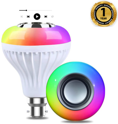 Worricow Led Bulb with Bluetooth Speaker Music Light Bulb with Remote Control 12 W Bluetooth Speaker(Multicolor, Stereo Channel)