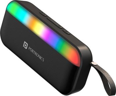 Portronics Plugs 3 15W Portable Bluetooth Speaker, Inbuilt Mic, Dynamic RGB Light, BT 5.3V 15 W Bluetooth Speaker(Black, Mono Channel)