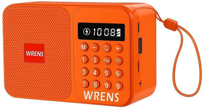 WRENS Digital Display Wireless FM Bluetooth Speaker 10 W Bluetooth Speaker(Orange, Stereo Channel)
