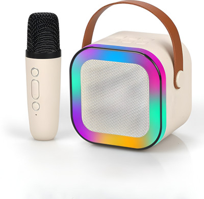 TULUA K12 Speaker with 5 Voice Changer Modes and Wireless Mic with RGB Lights 5 W Bluetooth Speaker(Beige, 5.0 Channel)