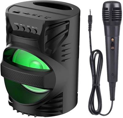 KSD Super Bass Portable Party Speaker with Singing mic,LED light,AUX,TF card support 10 W Bluetooth Party Speaker