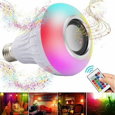 SACRO ACF_564A_WIRELESS BLUETOOTH LED MUSIC BULB RGB COLOR SPEAKER WITH REMOTE CONTROL 48 W Bluetooth Speaker(White, 4.1 Channel)