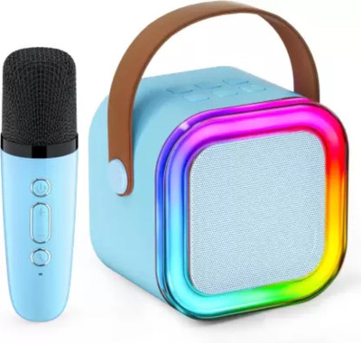 SIACART K12 Speaker Machine Bluetooth-Compatible Wireless Karaoke Mic Speaker 5 W Bluetooth Speaker(Blue, 5.0 Channel)