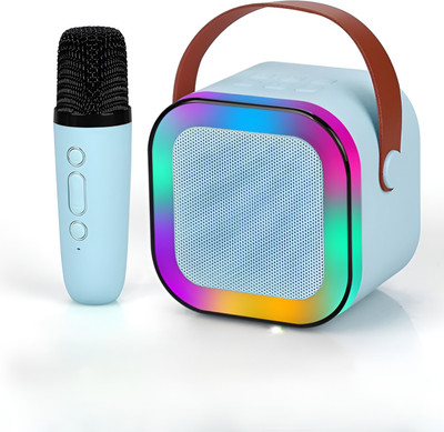 MECKWELL K12 Speaker with 5 Voice Changer Modes and Wireless Mic with RGB Lights 5 W Bluetooth Speaker(Blue, 5.0 Channel)