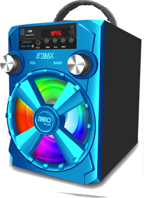 etmax NANO PLUS BLUE 30 W Bluetooth Speaker(Blue, Stereo Channel)
