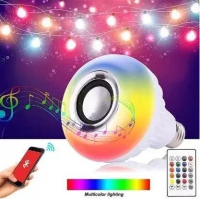 MOBONE Bluetooth Light Bulb with Speaker, Smart LED Music Play Bulb with 24 Keys Remote 12 W Bluetooth Speaker(White, Stereo Channel)