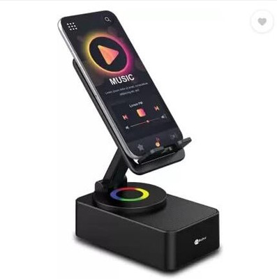 ULTRABYTES Phone Stand with Wireless Bluetooth Speaker, 3 in 1 Mobile Phone Holder Stand 10 W Bluetooth Speaker(Black, Mono Channel)