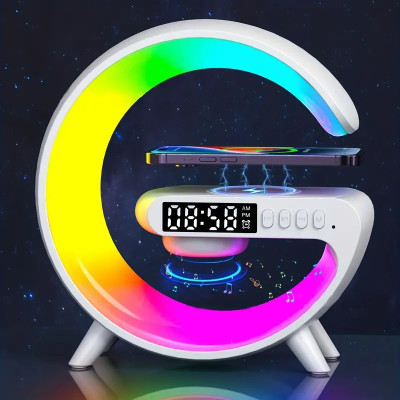 VOLTegIC Smart Sunrise Alarm Clock with Wireless Charger and RGB Light Bar 5 W Bluetooth Speaker(White, Mono Channel)