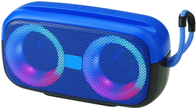 WOOS Bluetooth 5.2 Speaker 10W TWS Dual 5W Drivers RGB Lights FM Radio Portable Sound 10 W Bluetooth Speaker(Blue HDfc, Stereo Channel)