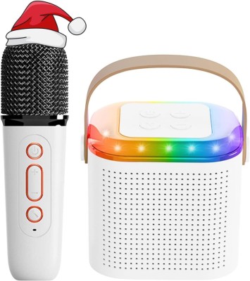 PICSTAR Mini Karaoke Machine for Kids Portable BluetoothSpeaker with Wireless Microphone 10 W Bluetooth Speaker(White, Stereo Channel)