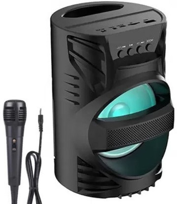 RECTITUDE Ws-04/LZ4104 Powerful HiFi Music Flashing Light Support FM,USB,SD Aux Karaok Mic 15 W Bluetooth Speaker(Black, Stereo Channel)