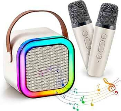 Vishaq Party Pop K12 Bluetooth Speaker Wireless Mic with 3 Voice Converter RGB Light 10 W Bluetooth Speaker(Multicolor, 5.0 Channel)