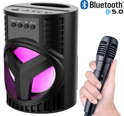 Worricow Wireless Bluetooth Speaker With Mic |HD Sound| Led Light | Mini Home Theatre 5 W Bluetooth Speaker(Black, Stereo Channel)