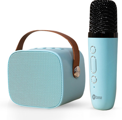 Inbase Boombox Bluetooth Speaker with Wireless Karaoke Mic, 5 Hrs Playtime, Portable 6 W Bluetooth Speaker(Blue, Stereo Channel)