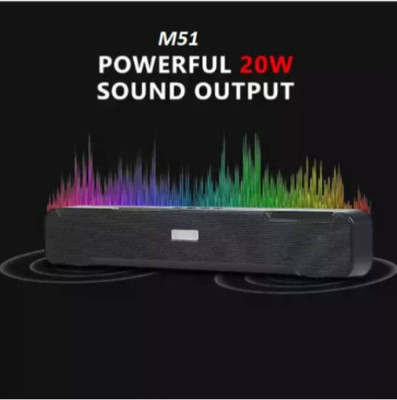 GUGGU HUL19_OA146-M51 SOUNDBAR BLUETOOTH SPEAKER COMPATIBLE WITH ALL SMARTPHONES 15 W Bluetooth Speaker(Multicolor, 4.1 Channel)