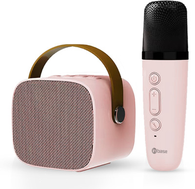 Inbase Bluetooth Speaker with Wireless Karaoke Mic, 5 Hrs Playtime, Portable 6 W Bluetooth Speaker(Pink, Stereo Channel)