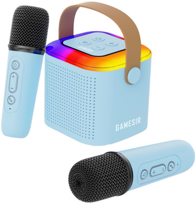 GameSir Mobile & Tablet Speaker with 2 Wireless handheled Microphones with 6 magic voice 10 W Bluetooth Speaker(Blue, 5.1 Channel)