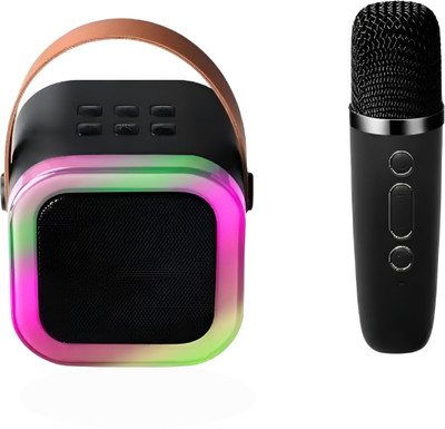 REEPUD K12 Speaker Machine Bluetooth-Compatible Wireless Karaoke Mic Speaker with RGB 5 W Bluetooth Speaker(Black, 5.0 Channel)