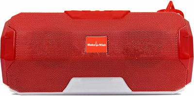 Make Ur Wish Wireless Portable Rechargeable Super Bass Speaker With RGB Light USB/AUX/TF Card 10 W Bluetooth Speaker(Red, Stereo Channel)