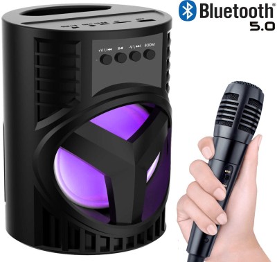 Worricow Trendy Wireless Bluetooth Speaker With Mic|HD Sound|Led Light| Mini Home Theatre 5 W Bluetooth Speaker(Black, Stereo Channel)