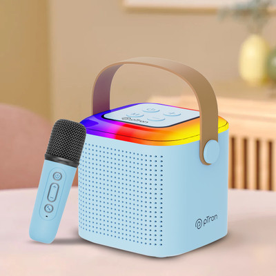 PTron Funk Play / Fusion Tunes w/ Karaoke Mic, 10W Pristine Sound, 8Hrs Playtime 10 W Bluetooth Speaker(Blue, Mono Channel)