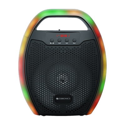 ZEBRONICS Zeb-PSPK 3(Sound feast 60)with v5.0, 6 RGB Modes, 20hrs playback time 10 W Bluetooth Home Audio Speaker(Black, Stereo Channel)