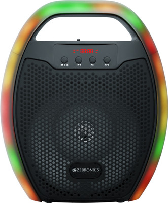 ZEBRONICS Zeb-PSPK 3(Sound feast 60)with v5.0, 6 RGB Modes, 20hrs playback time 10 W Bluetooth Speaker(Black, Stereo Channel)