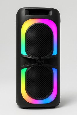 ZESSQAA 4 Inch*2/ 10 hours play time BT TWS Mic RGB light FM USB AUX 40 W Bluetooth Party Speaker(Black, 2.0 Channel)