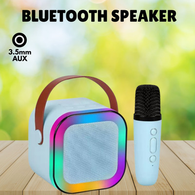 FRONY Bluetooth Speaker with Wireless Karaoke Mic, 6Hrs Playtime and RGB Lights D312 10 W Bluetooth Party Speaker(Multicolor, 4.1 Channel)