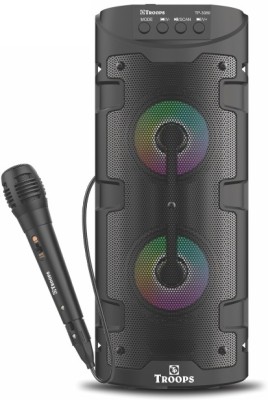 TP TROOPS Wireless Bluetooth Super Boom Bass Portable Hifi Speaker with Wired Mic,Lights 15 W Bluetooth Party Speaker(Black, Stereo Channel)