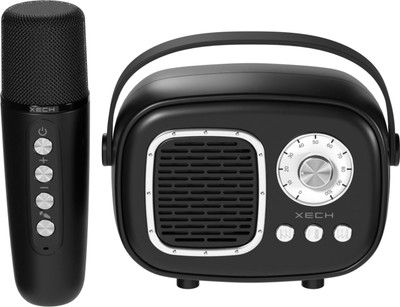xech Bluetooth Speaker with Karaoke Mic X-608 5 W Bluetooth Party Speaker(Black, Mono Channel)