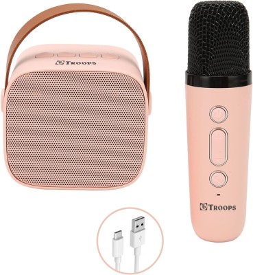 TP TROOPS Mini Portable Karaoke Machine Rechargeable HD Stereo Adjustable Volume 15 W Bluetooth Party Speaker(Pink, 5.1 Channel)