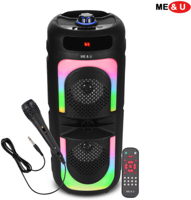 ME&U Newely launch partymate WITH FM USB AUX BLUETOOTH KARAOKE WIRED MIC RGB LIGHT 40 W Bluetooth Party Speaker(Black, 2.0 Channel)