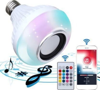 NEELTREDE Led Bulb With Bluetooth Speaker Music Light Bulb B22 LED White + RGB Light 10 W Bluetooth Party Speaker(Multicolor, 4.2 Channel)