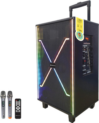ZEBRONICS Party Fyre 400 Trolley Speaker 5h Playback, Dual UHF Mic, Karaoke USB, AUX 120 W Bluetooth Party Speaker(Black, Mono Channel)