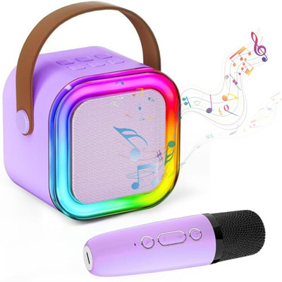 Vacotta Bluetooth Speaker with Mini Wireles Mic, RGB Lights with Changing Modes, 6 W Bluetooth Speaker(Purple, 5.1 Channel)