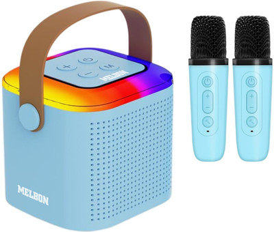 Melbon Mini Vocal Portable Karaoke – Wireless Bluetooth Sound Speaker with Dual Mic 10 W Bluetooth Party Speaker(Sky Blue, 5.1 Channel)