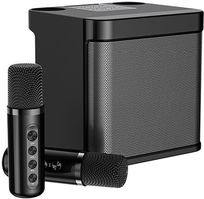 dkian YS203 Portable Karaoke Dual Mic Bluetooth Speaker Stereo Bass Subwoofer Party 100 W Bluetooth Party Speaker(Black, White, Red, Stereo Channel)