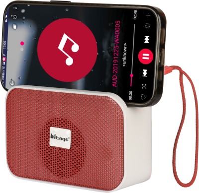 Hitage BT-5.0 Glare Wireless Bluetooth Portable Music Speaker 5 W Bluetooth Party Speaker(Red, 5.0 Channel)