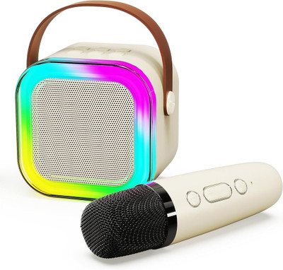 TecSox Karaoke 8 Hours playtime 6 W Bluetooth Party Speaker(Beige, 5.2 Channel)
